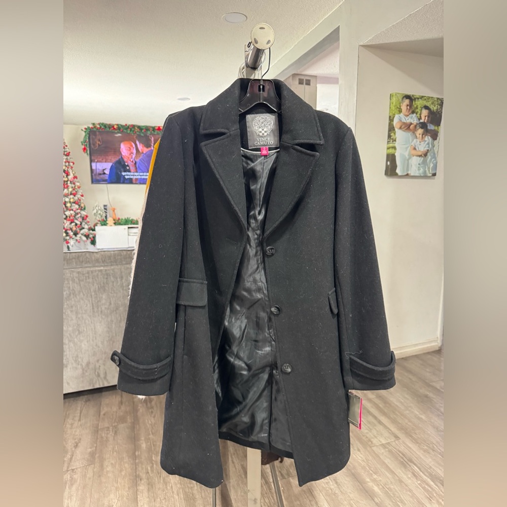 Vince Camuto Elegant Black Trench Coat